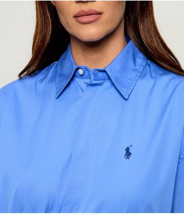 Женское платье хлопковое Flare Fit Polo Ralph Lauren, синий — фото 3