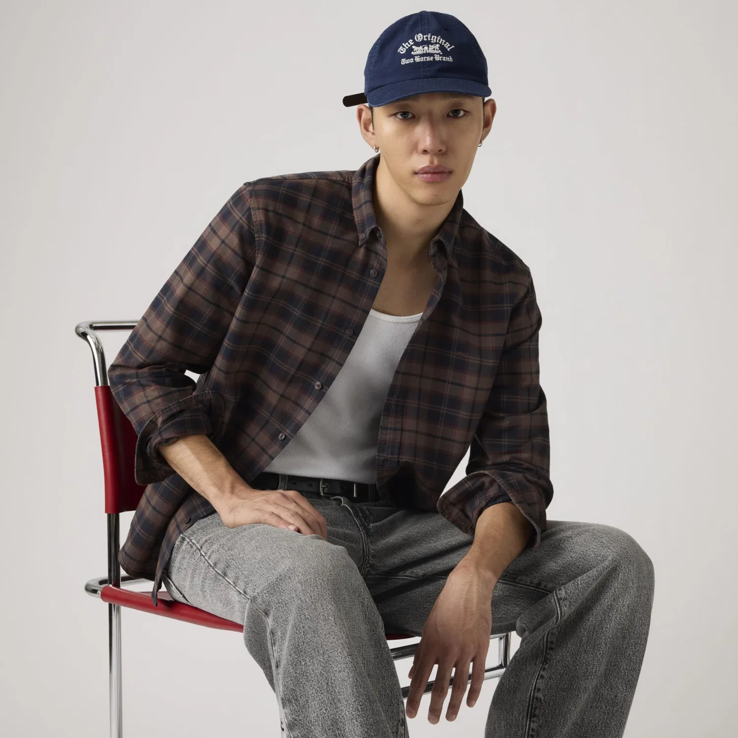 Мужская рубашка с длинным рукавом Levi's, Chocolate Gmt Dye Pl — фото 3