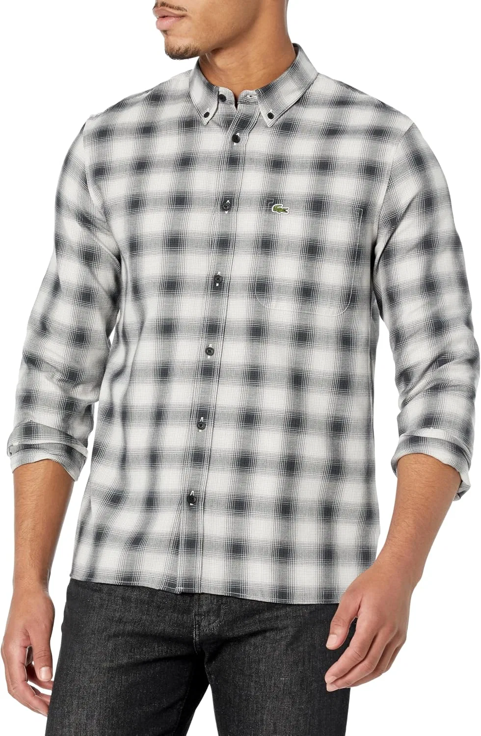 Мужская рубашка с длинным рукавом Regular Fit Lacoste, Black Multico