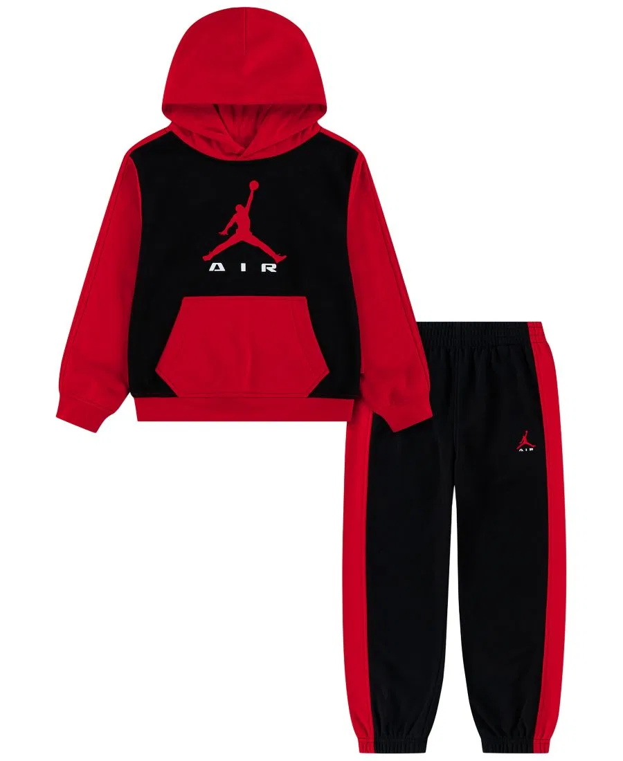 Комплект из худи и спортивных брюк с капюшоном и длинным рукавом Jordan, University Red/Black