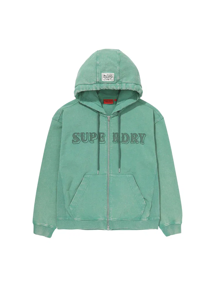 Женская куртка-худи Vintage Washed 2WAY Hooded Zip-Up SUPERDRY, Green — фото 2