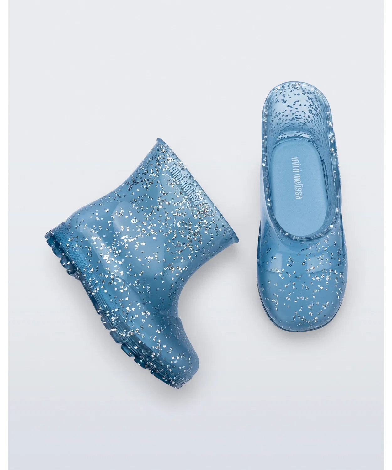 Детские резиновые сапоги с блестящими элементами MINI MELISSA WELLY SHINY ELEMENTS BB melissa, Blue — фото 4