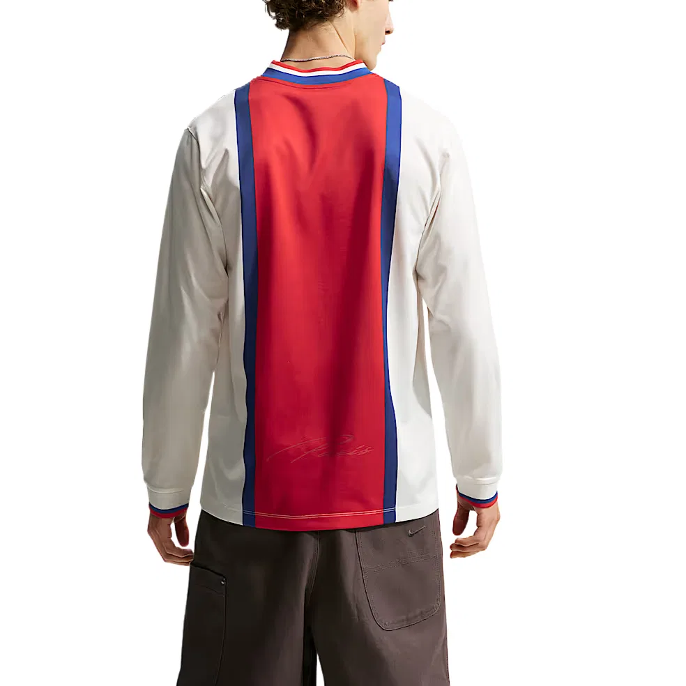 Мужская футболка с V-образным вырезом Nike, цвет Sail White/University Red/Royal Blue/University Red — фото 3