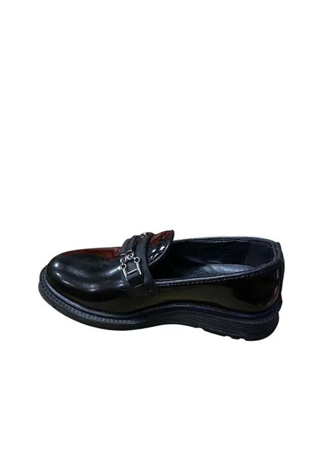 Детские туфли для мальчиков с коротким каблуком Brono, Black Patent Leather Buckle