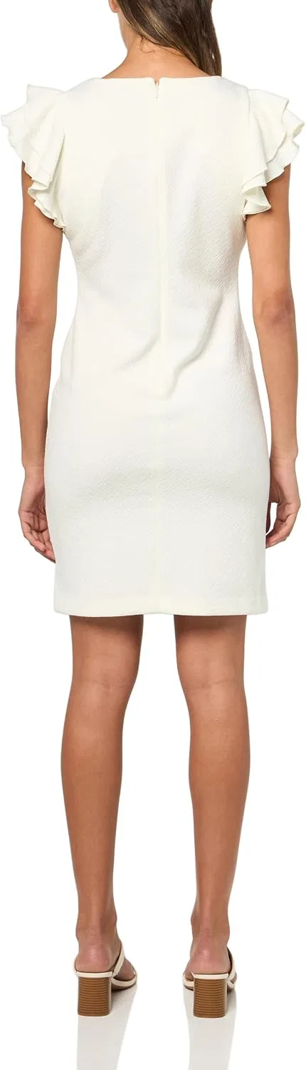 Женское платье-футляр с асимметричным вырезом Tommy Hilfiger, Ivory/White — фото 2