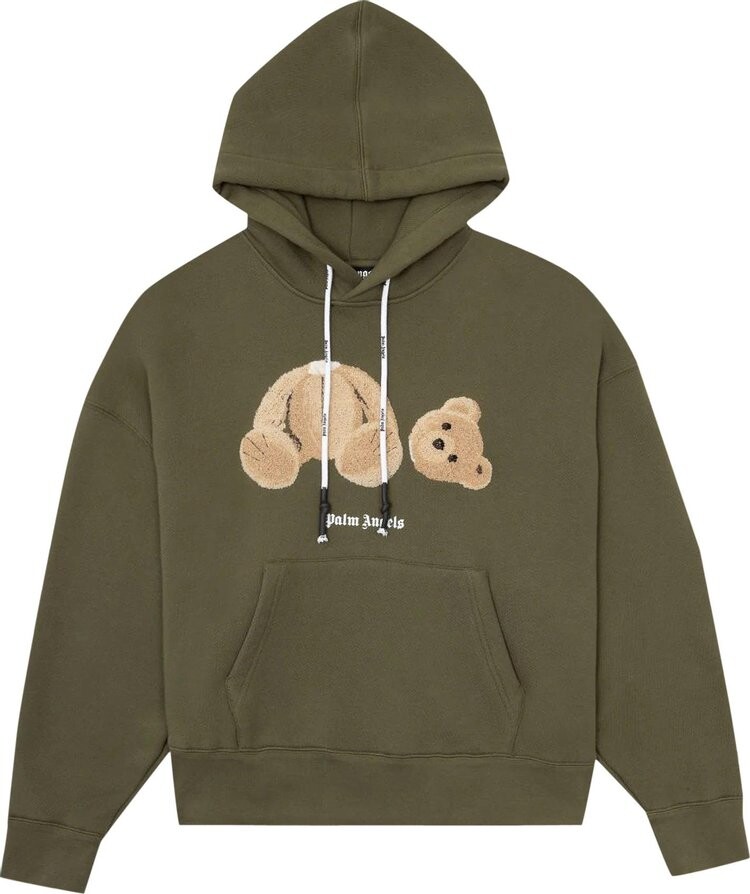 Худи Palm Angels Bear Hoodie 'Military Brown', зеленый — фото 2