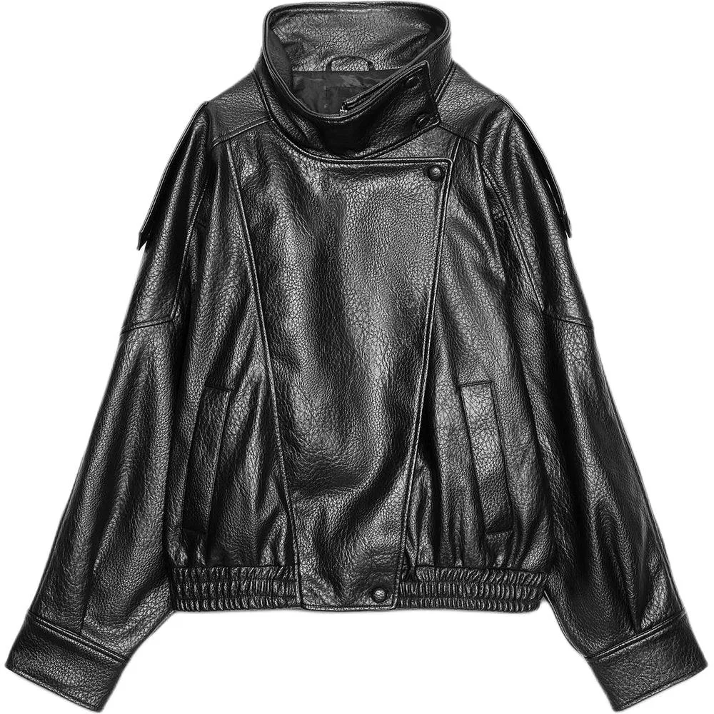 Женская куртка с воротником-стойкой Black ZARA, Черный