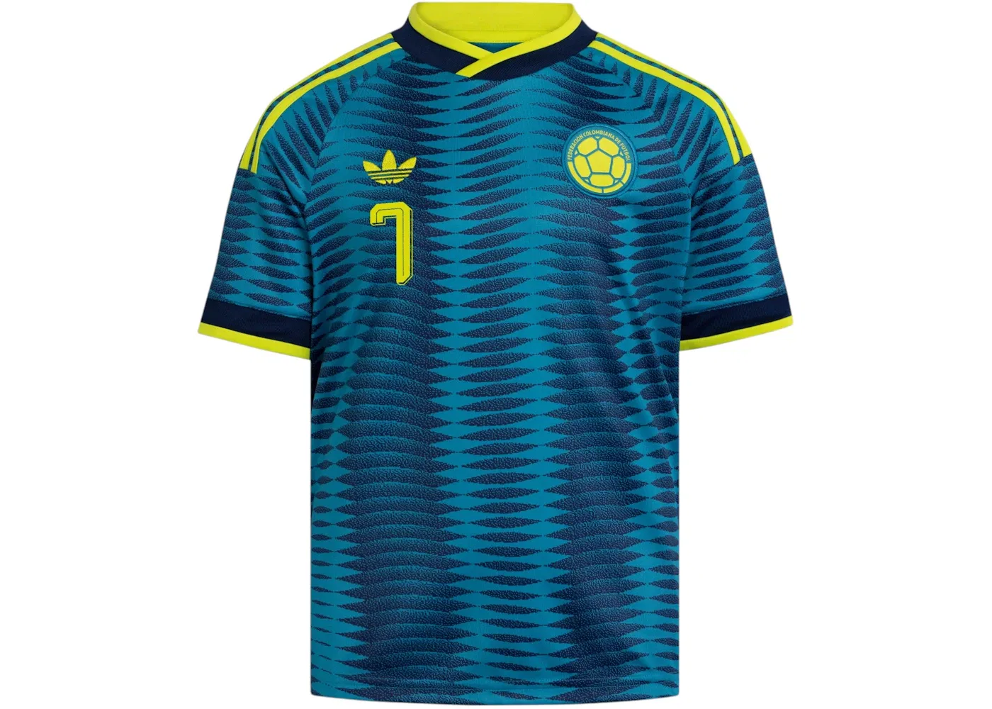 Детская футбольная джерси Adidas Kids Colombia 26 Away Diaz, Mystery Petrol/Team Navy