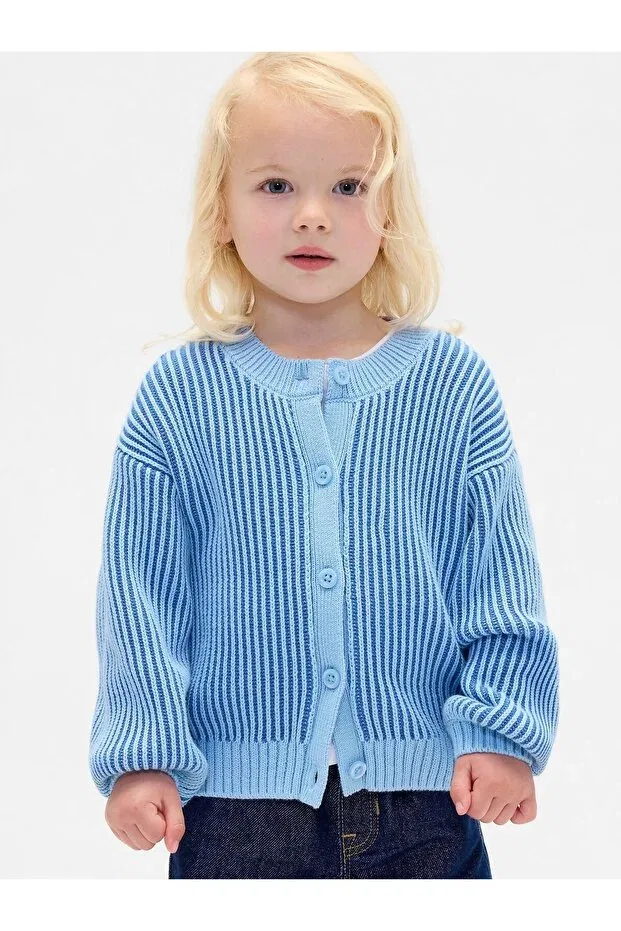Детский кардиган для девочек с принтом Gap, Light Blue-001