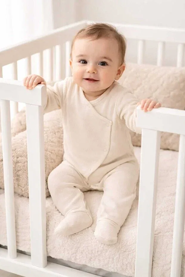 Детский комбинезон для новорожденных хлопковый с длинным рукавом Liliyum, Beige — фото 3