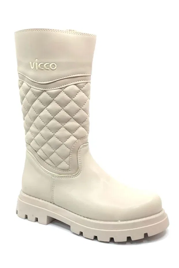 Детские ботинки для девочек без шнуровки Vicco, Beige — фото 2