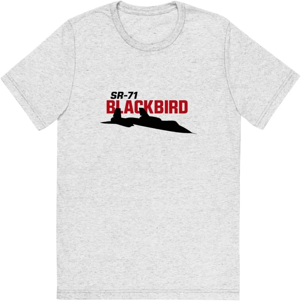 Футболка с принтом SR-71 Blackbird 3413 unisex triblend, White Fleck Triblend
