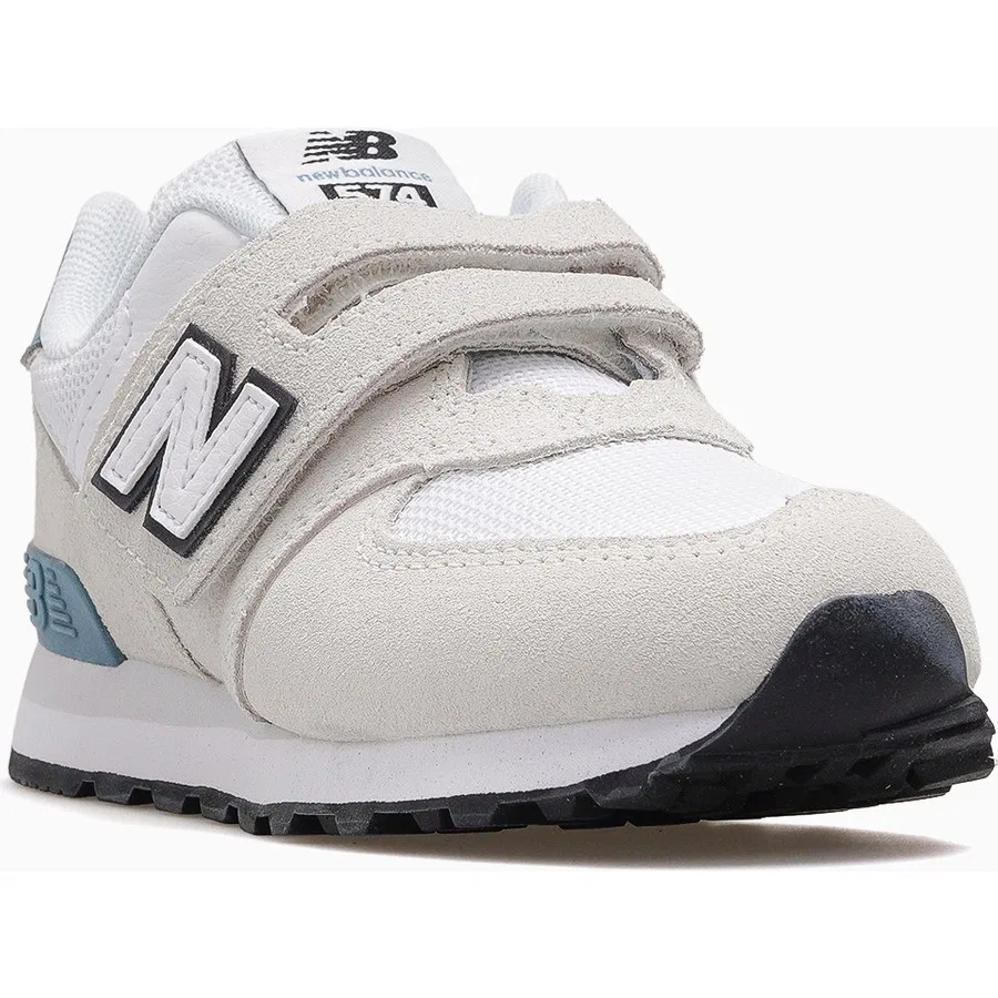 Кроссовки детские повседневные с ремешками New Balance NB574, Белый — фото 4