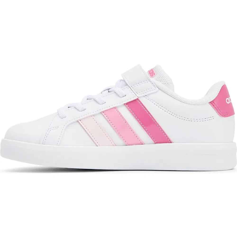Детские слипоны Grand Court 3.0 Adidas, White/Pink — фото 3