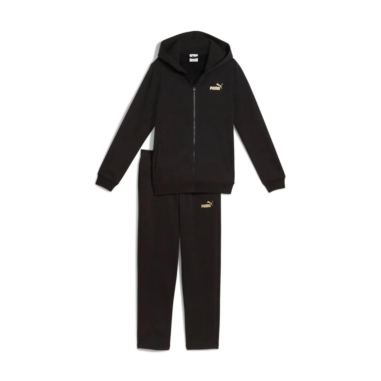 Детский спортивный костюм с принтом Metallic Hooded Sweat Suit FL G Puma, Schwarz