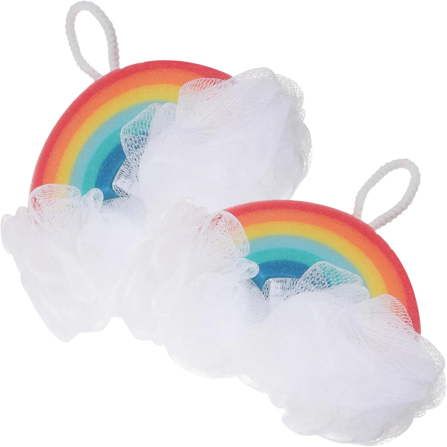 Мочалка для ванны Rainbow Loofah Baluue, 2 шт, 23x12x3.5 см, мультиколор