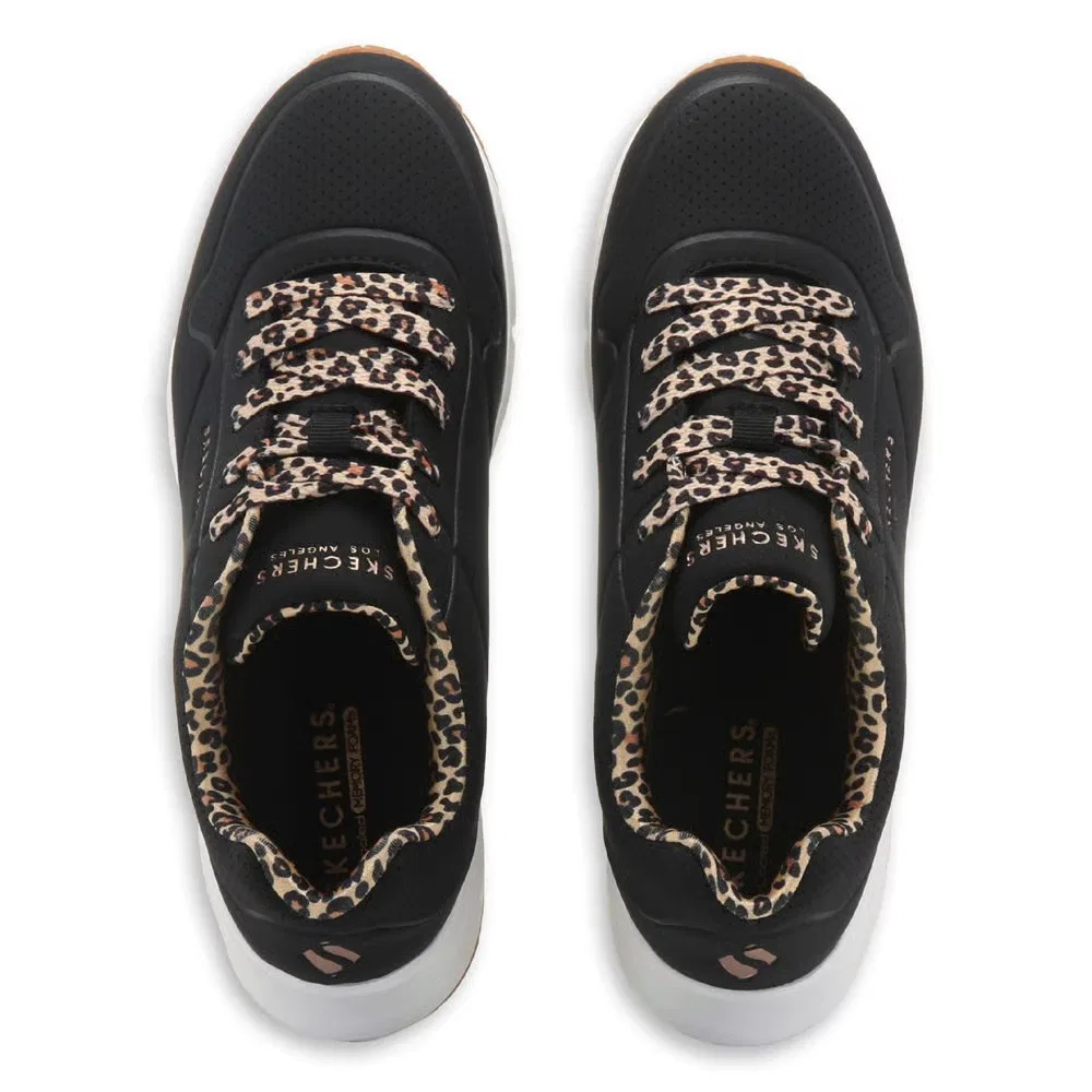 Детские кроссовки Street Uno Skechers, Black Leopard/Gum — фото 4