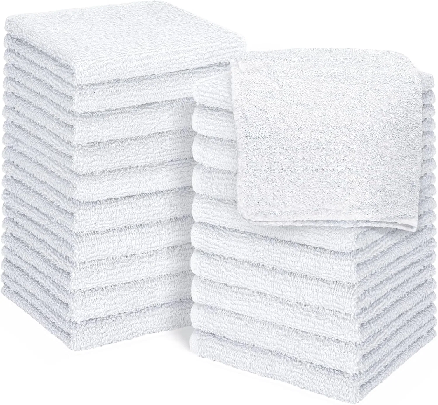 Мочалки 100% хлопок 12x12 дюймов DecorRack, 20 шт, Белый — фото 2