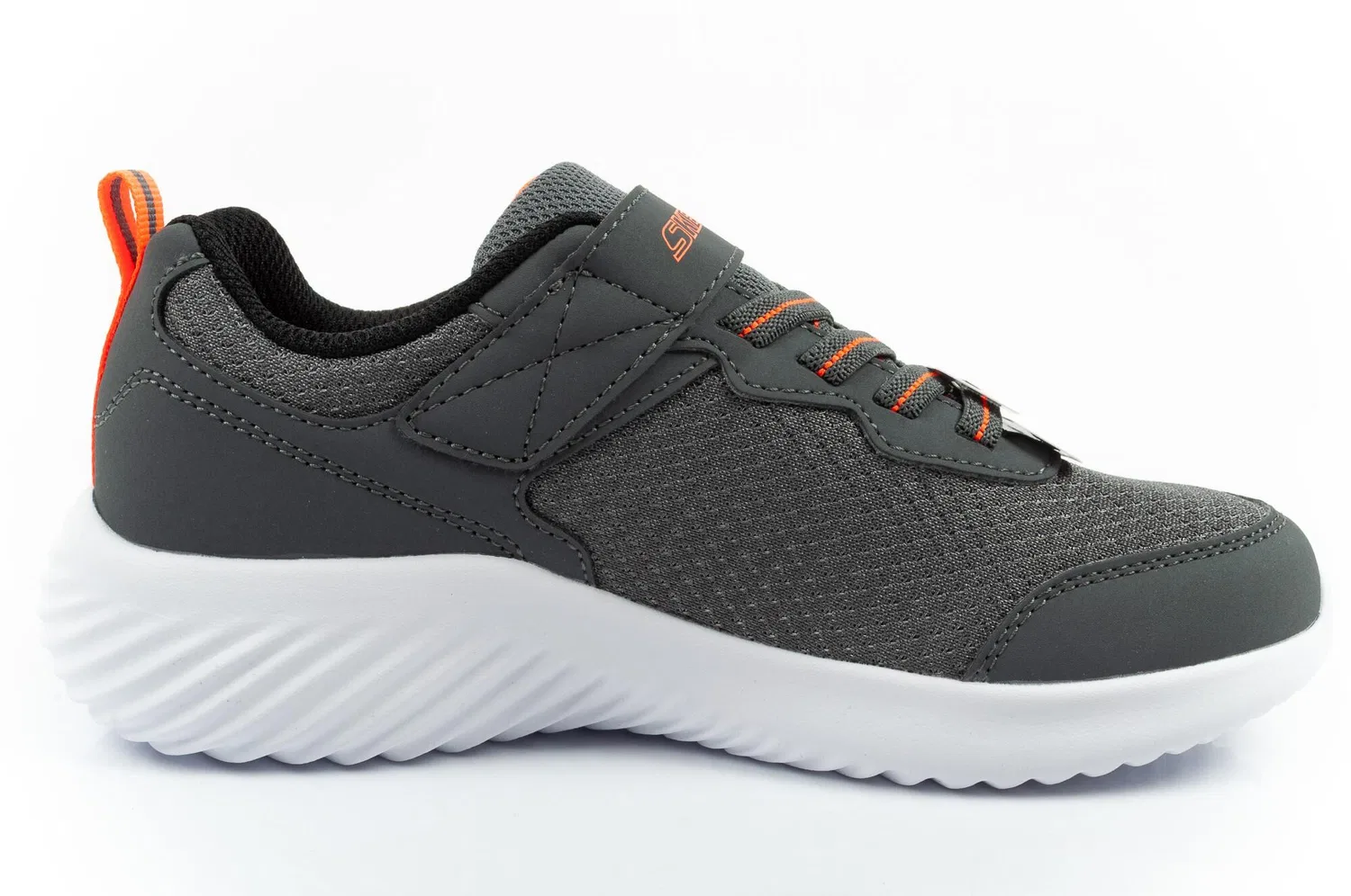 Детские спортивные кроссовки с эластичной шнуровкой Skechers Bounder, Darkgrau Blau — фото 4