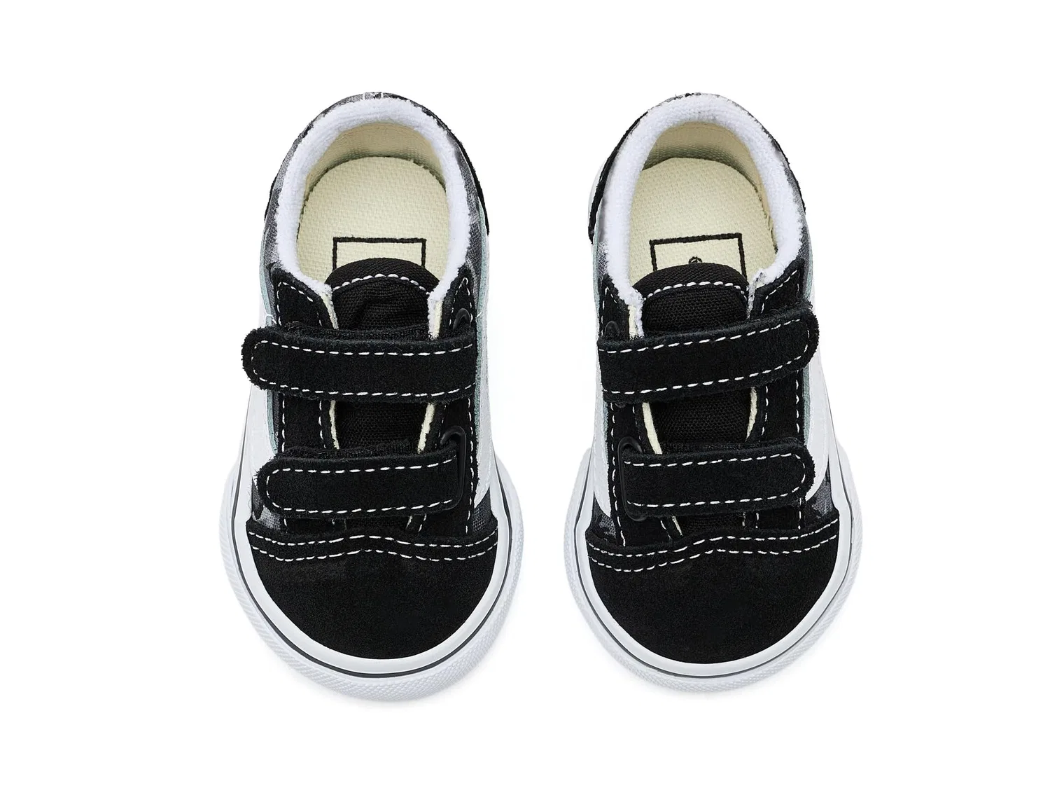 Кроссовки Old Skool V (для младенцев и малышей) Vans Kids, Check Camo Black/Light Grey — фото 3