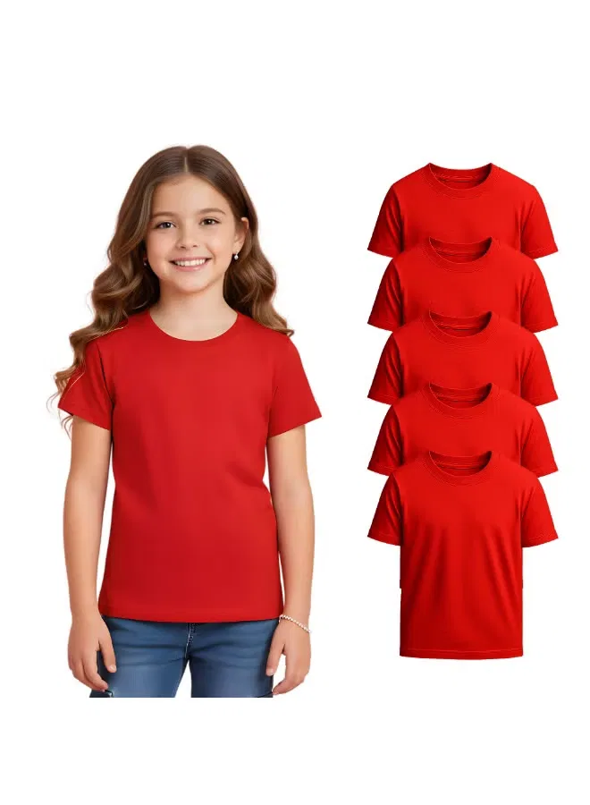 Комплект футболок с коротким рукавом, 5 шт, Printshop4Me, красный