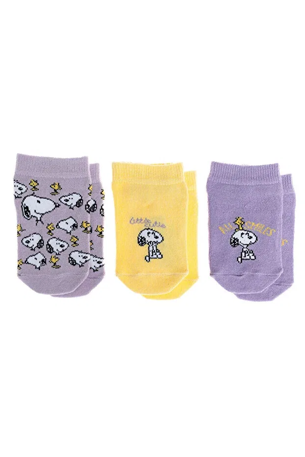 Детские носки для девочек с принтом Snooze baby snoopy Snoozebaby, Sarı — фото 3