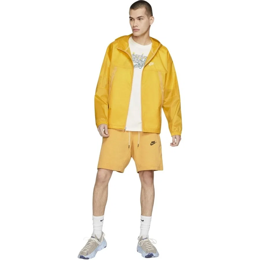 Куртка с капюшоном, свободного кроя, из легкой ткани, модель Revival, Nike, Желтый — фото 3