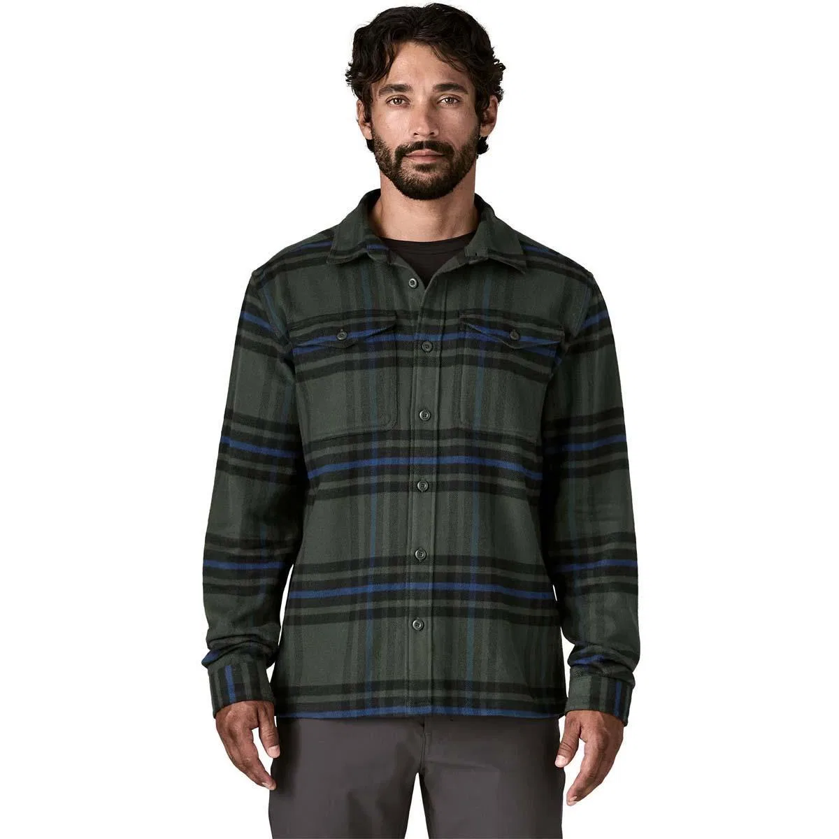 Фланелевая рубашка с длинным рукавом Patagonia Fjord Flannel, Catch/Old Growth Green