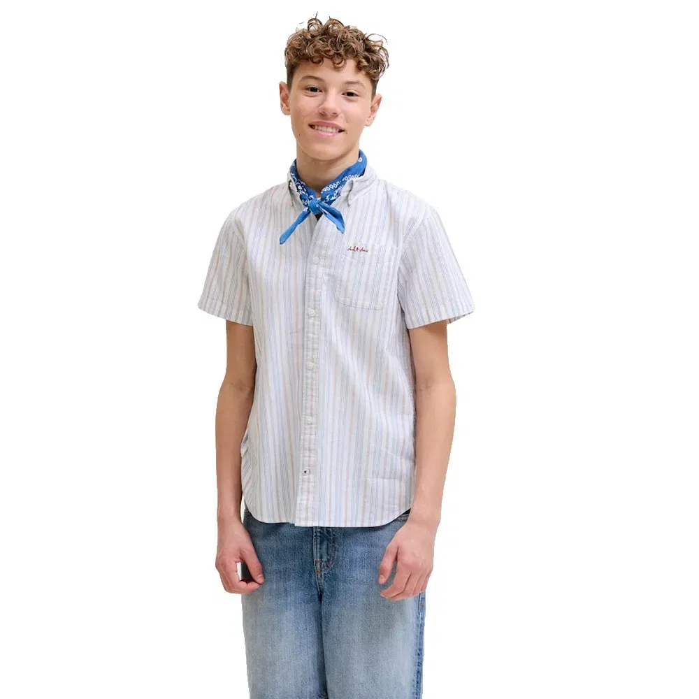 Детская рубашка с принтом Devin Stripe Jack & jones, White