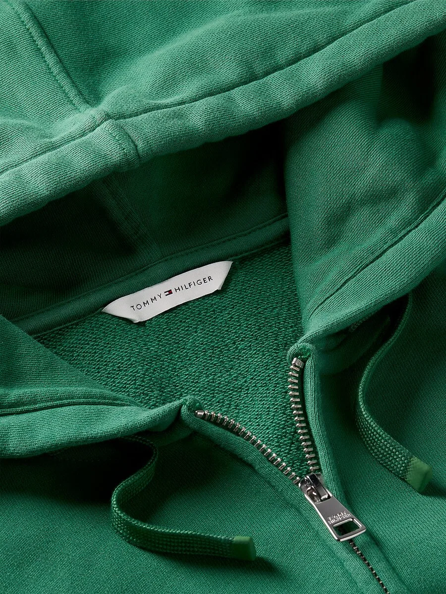 Худи на молнии TOMMY HILFIGER цвета ели — фото 4