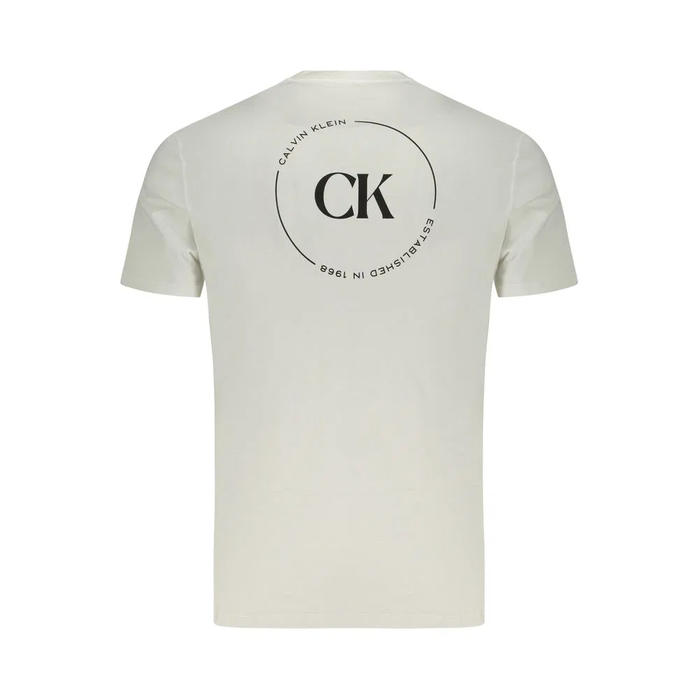 Мужская футболка хлопковая Bianco Cotton Calvin Klein, White — фото 2