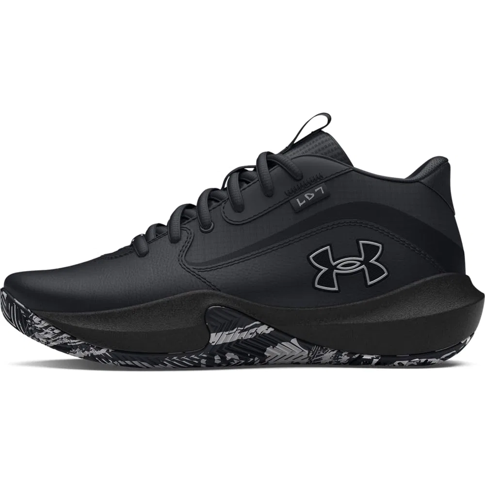 Детские баскетбольные кроссовки для мальчиков Lockdown 7 Under Armour, Black Black Metallic Silver