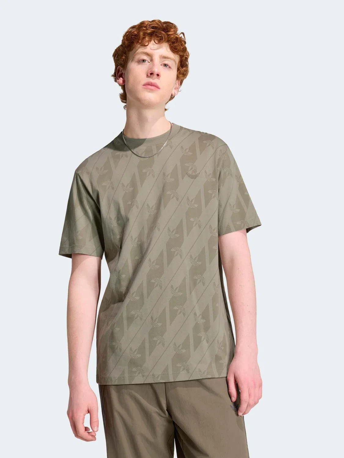 Футболка с монограммой, adidas Originals, зеленый