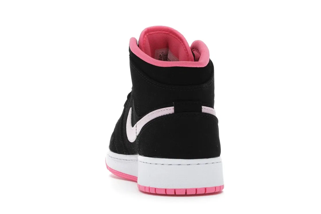 Детские кроссовки с принтом Jordan 1 Mid Jordan, Black/Digital Pink-White-Pink Foam — фото 4