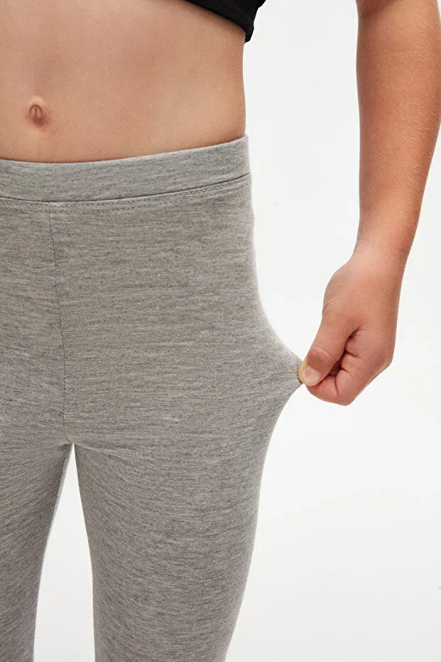 Детские леггинсы для девочек хлопковые Basic Lovetti, Cool Gray — фото 3