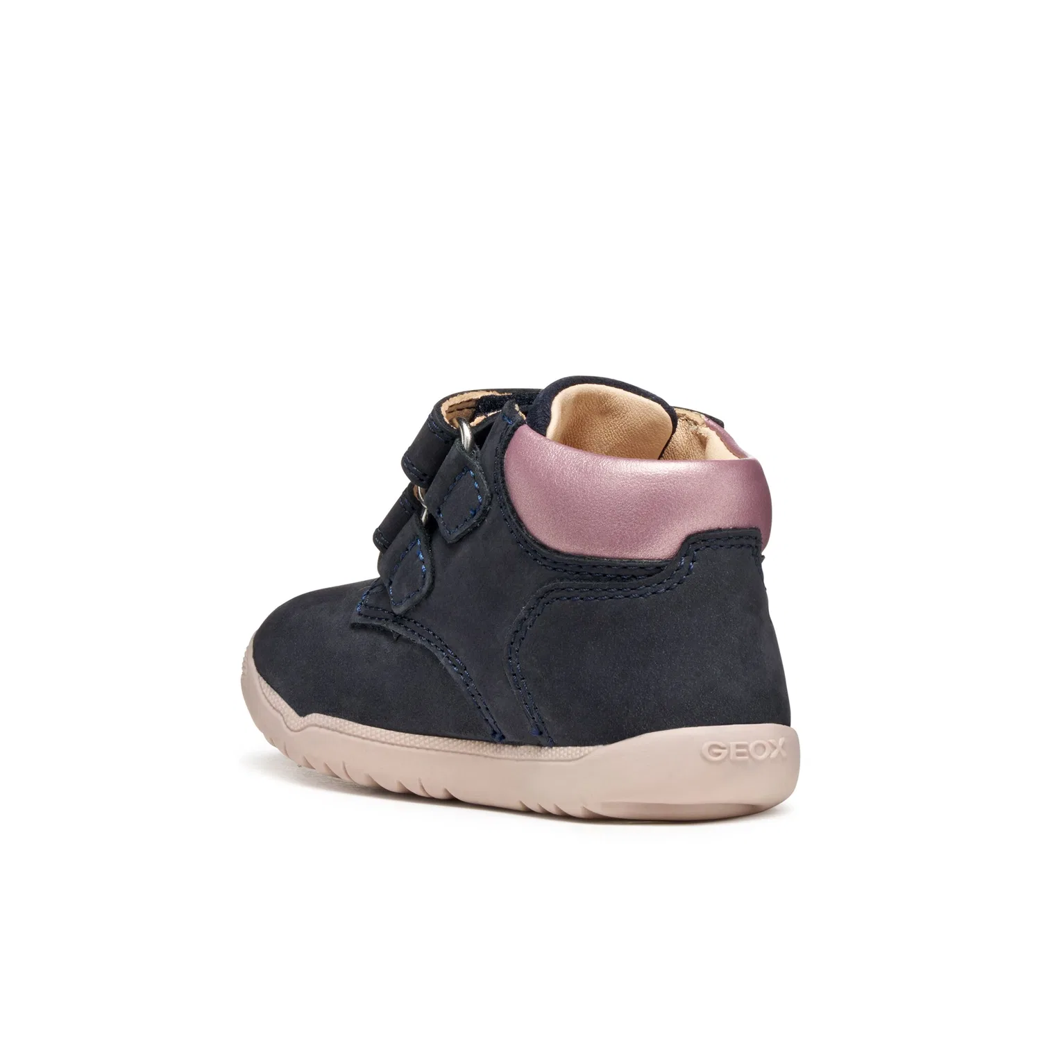 Детские ботинки на липучке для первых шагов Geox, Navy-Rosa — фото 2