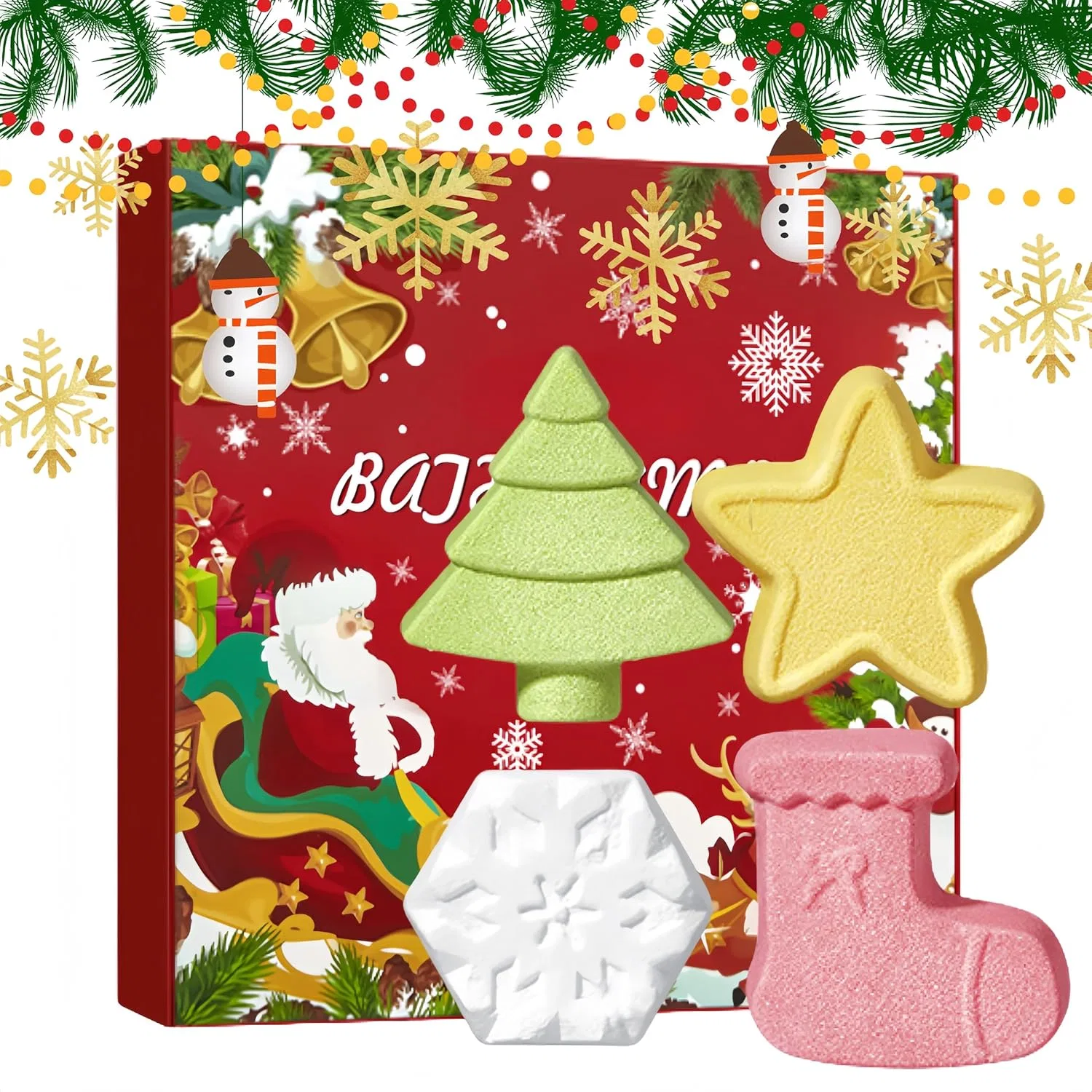 Набор бомбочек для ванны Christmas, UFkeanlo, 4 шт, 480 г
