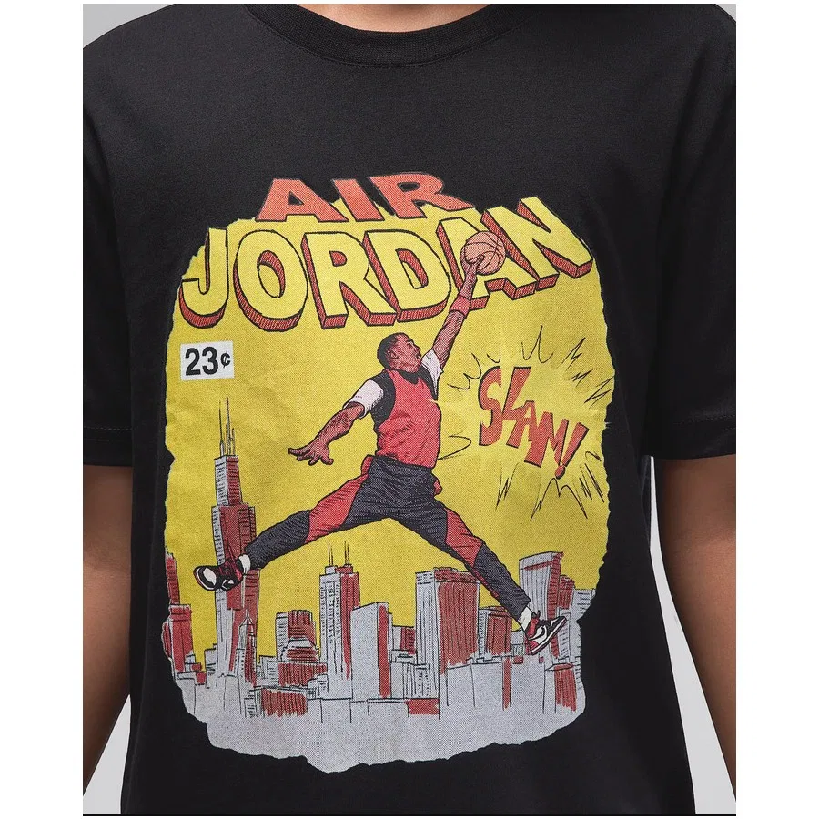 Детская спортивная футболка с принтом Jordan JDB Comic Slam Nike, Черный — фото 4