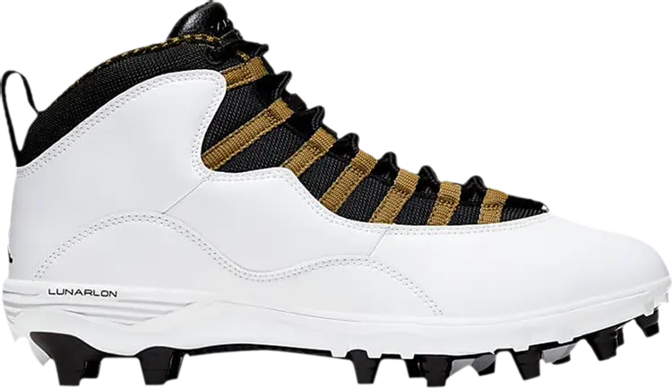 

Бутсы Air Jordan 10 TD Mid White Metallic Gold, белый