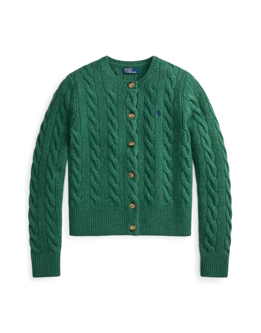 Вязаный кардиган Polo Ralph Lauren зеленого цвета