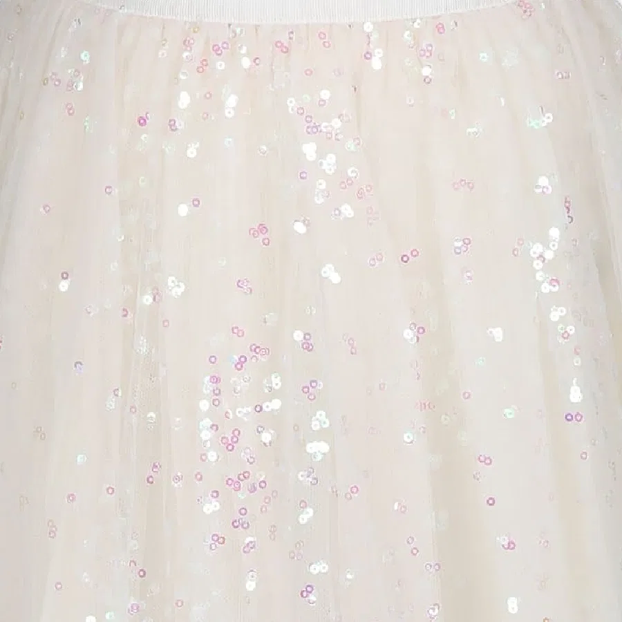 Юбка из тюля с блестками All-Over Glitter Tulle Skirt Bonpoint, Rose Poudre — фото 2