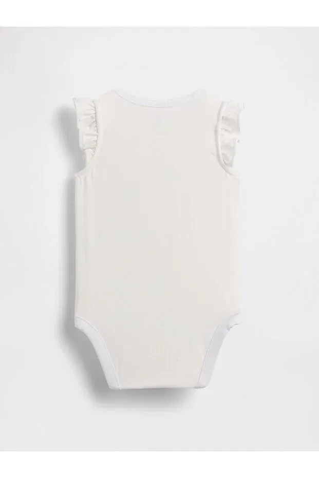 Детское боди для новорожденных с графическим принтом Gap, Off White — фото 2