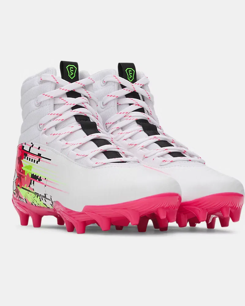 Детские шиповки для лакросса с поддержкой голеностопа UA Highlight Jr. LE UnderArmour, White — фото 4