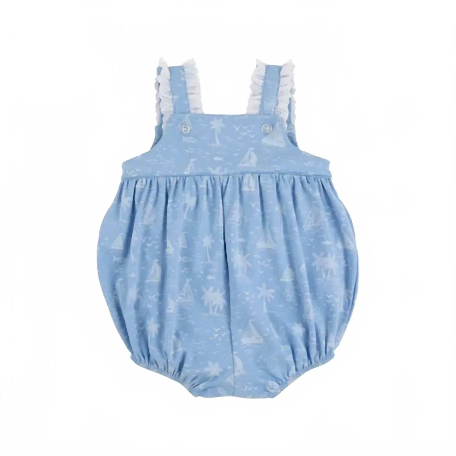 Детский боди-комбинезон для девочек хлопковый Babs Bubble Romper Beaufort Bonnet, Bay Side Boats — фото 2