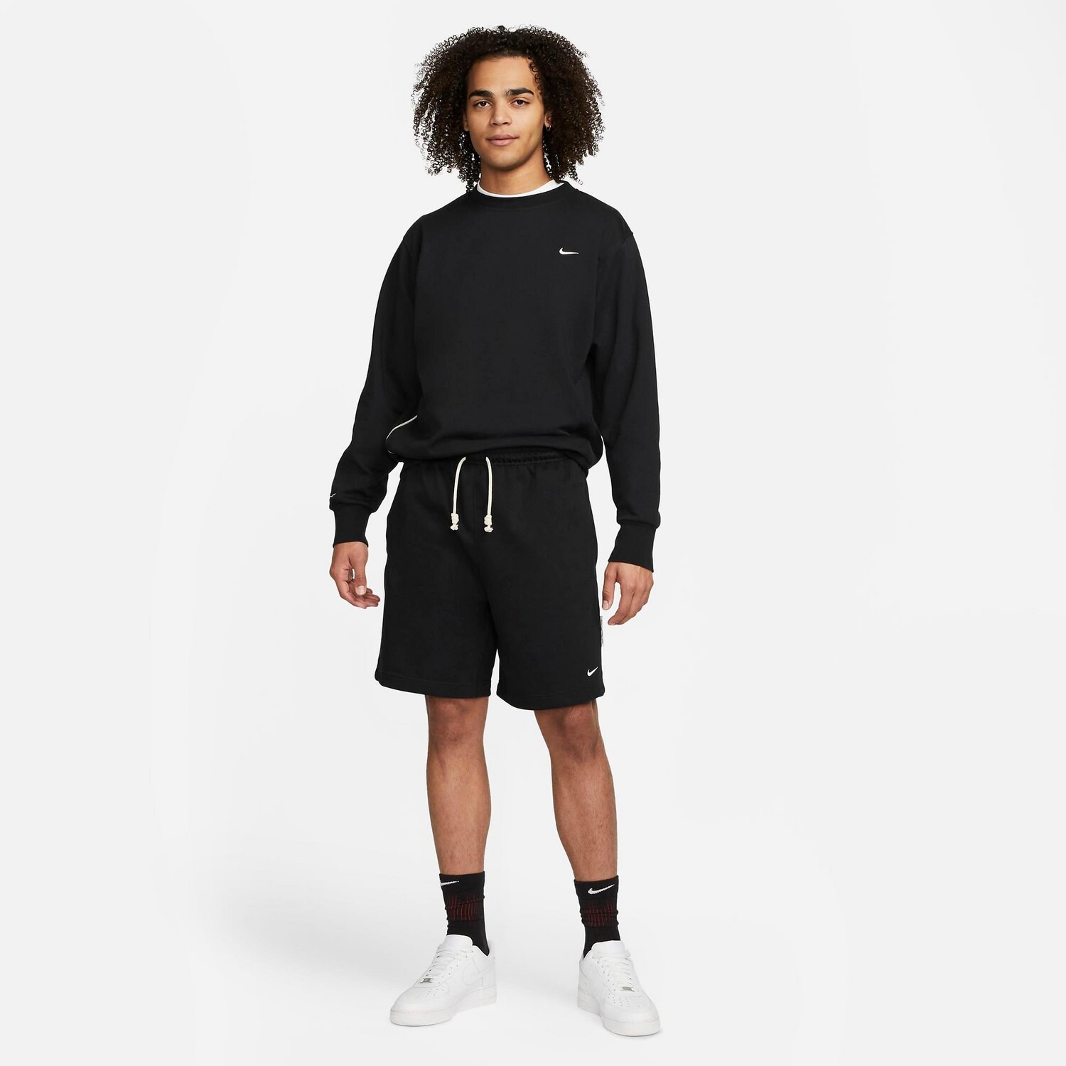 Мужские шорты Nike Dri-FIT Standard Issue из ткани френч терри, черный — фото 3