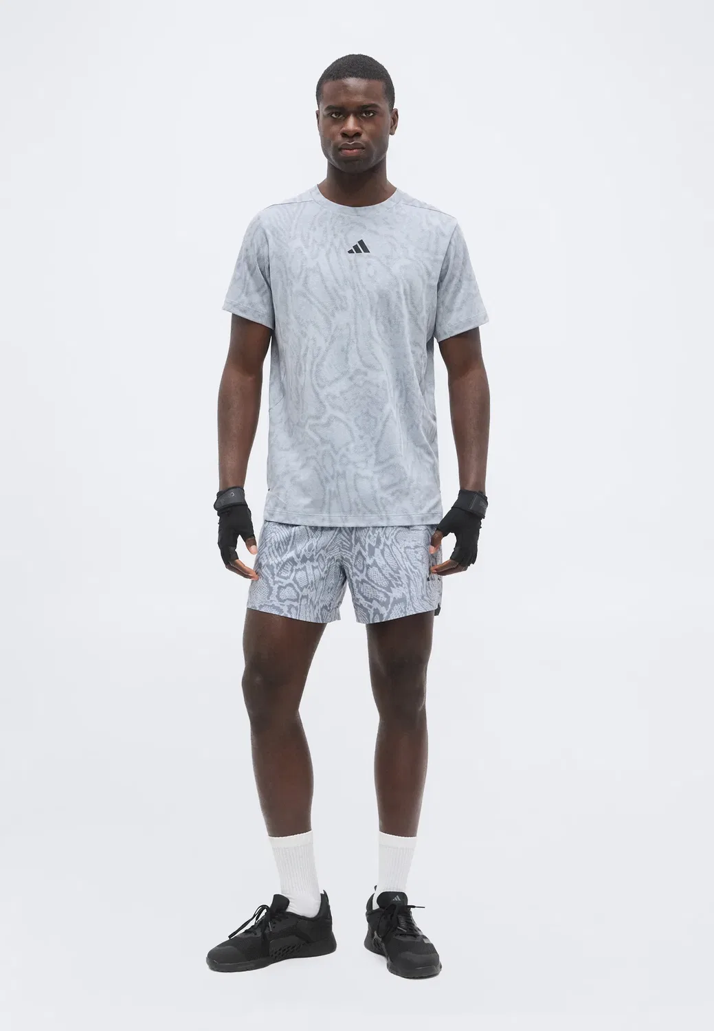 Футболка с принтом D4T power tee Adidas Performance, Halo Silver-Coloured/Grey — фото 2