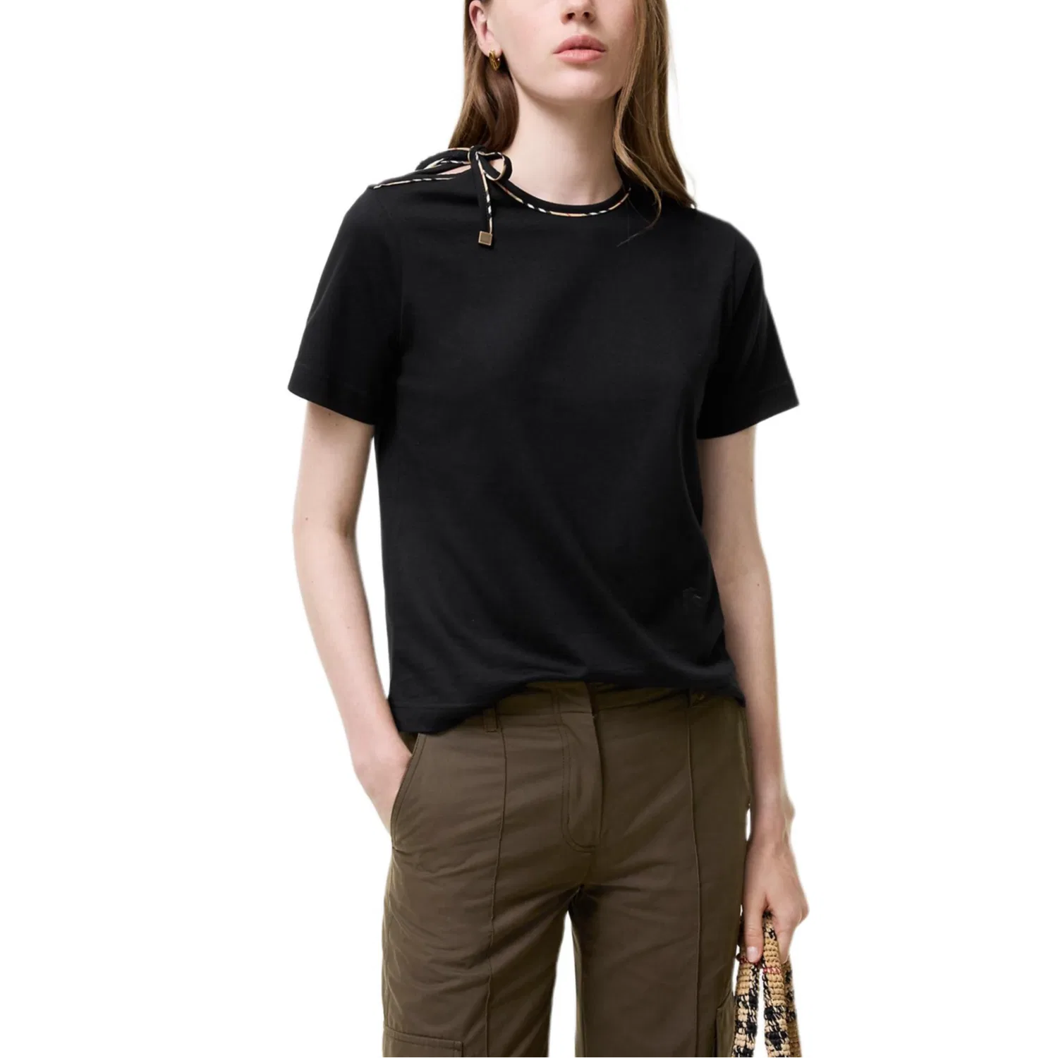 Женская футболка с коротким рукавом SS26 Regular Sleeve Burberry, Black — фото 3