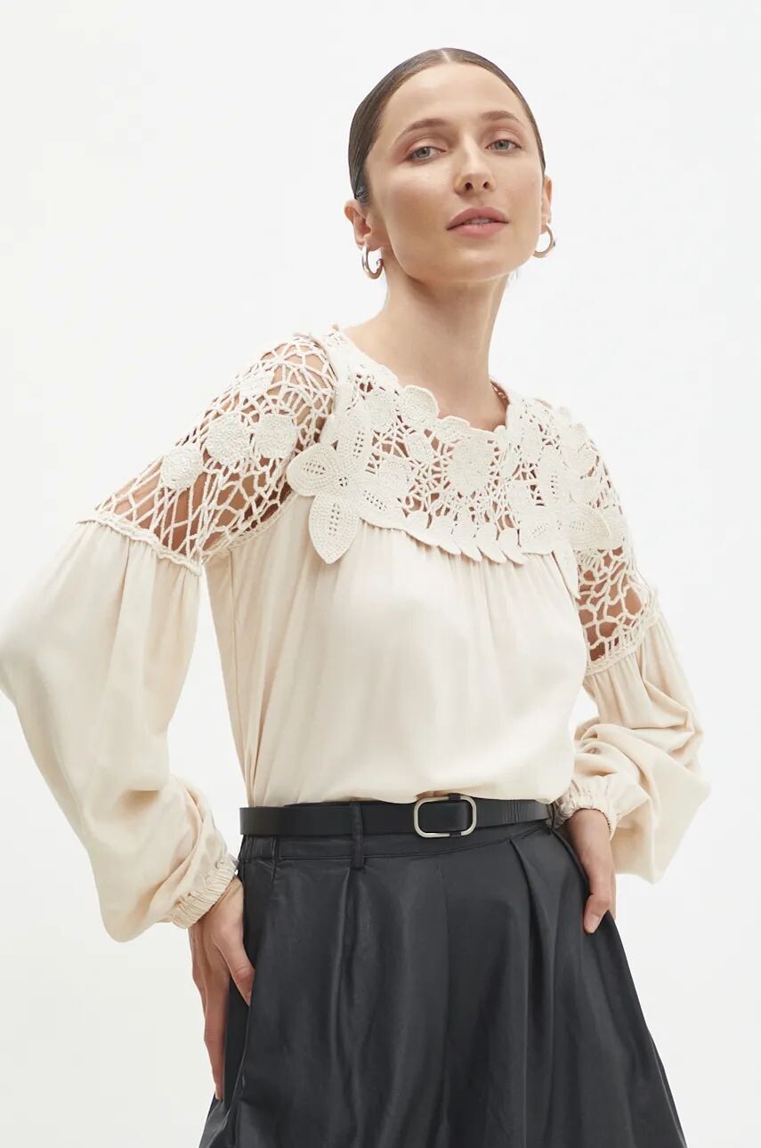 

Хлопковая блузка Answear Lab, бежевый