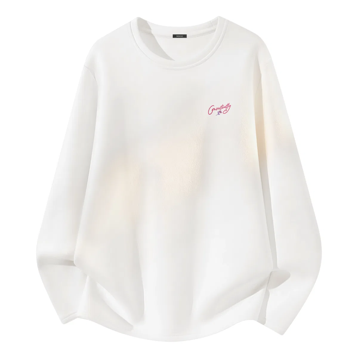 Детская футболка с флисовой подкладкой MINISO, White Y Plaid Cross Chest Logo