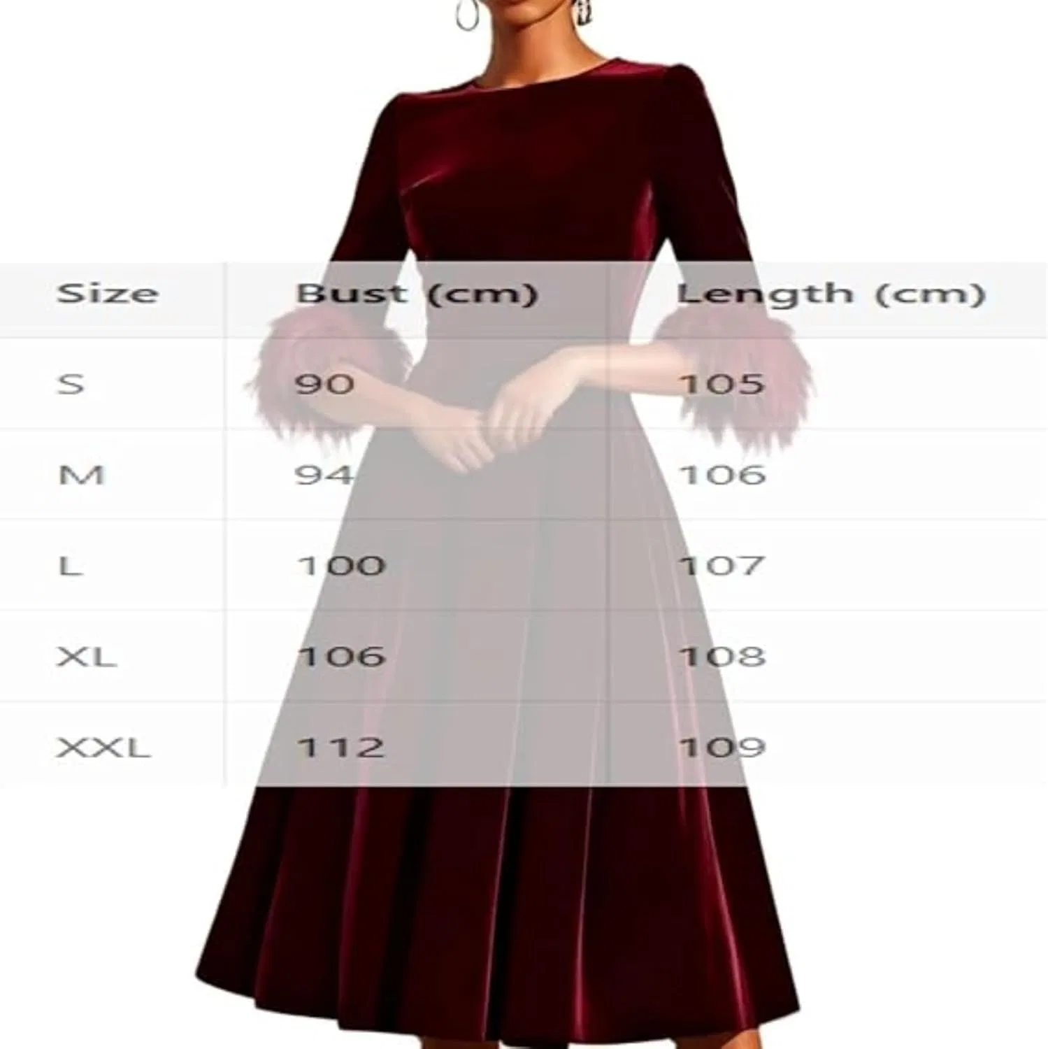 Женское коктейльное платье из велюра с перьями, Wine Red — фото 4